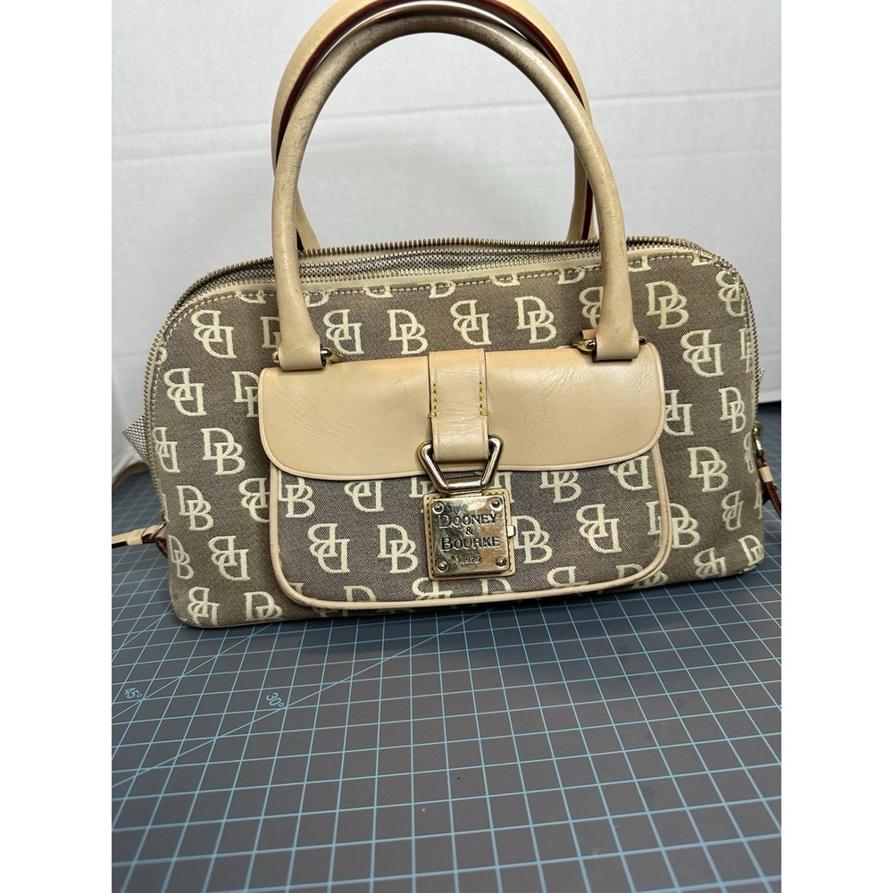 DOONEY & BOURKE Monogram Canvas Small Domed front pocket Satchel